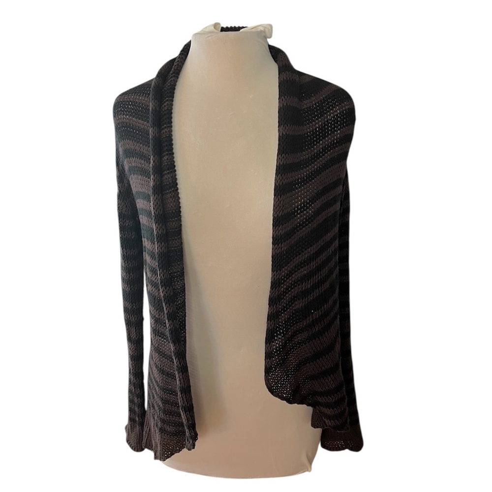 Wooden Ships Open Front Striped Cardigan Sweater - Small / Medium